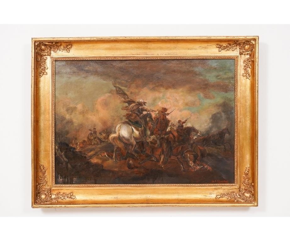 Large oil on canvas of a battle 2eb83a