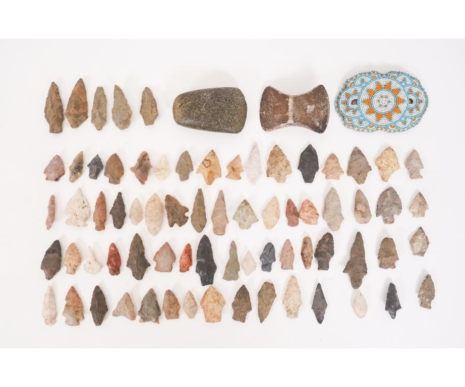 Collection of American Indian arrowheads,