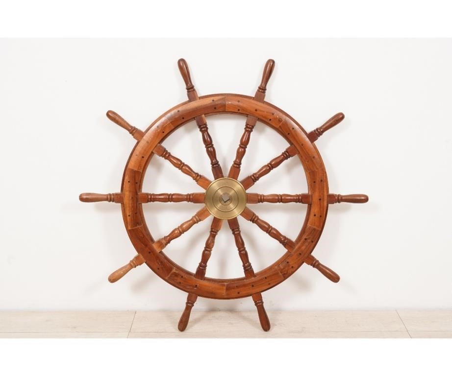 Mahogany ship s wheel circa 1900  2eb861