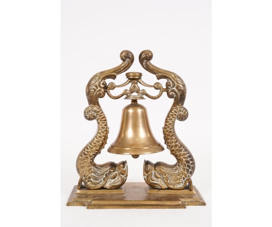 Brass ships bell with dolphin supports  2eb86c