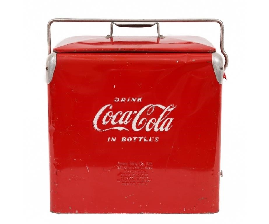 Vintage red Coca-Cola cooler with