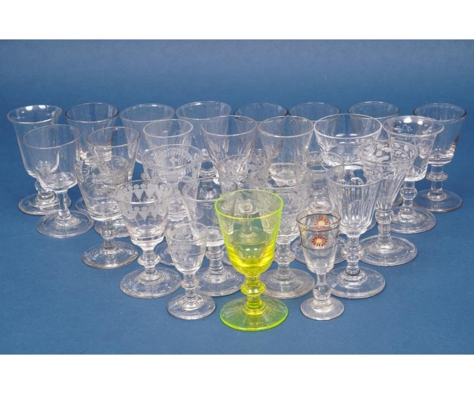 Stiegel type wine and cordial glasses  2eb8b7