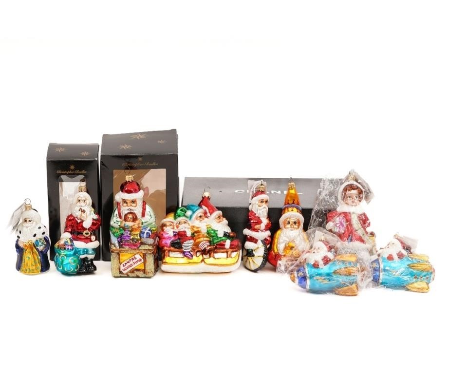 Collection of Christopher Radko Santas,