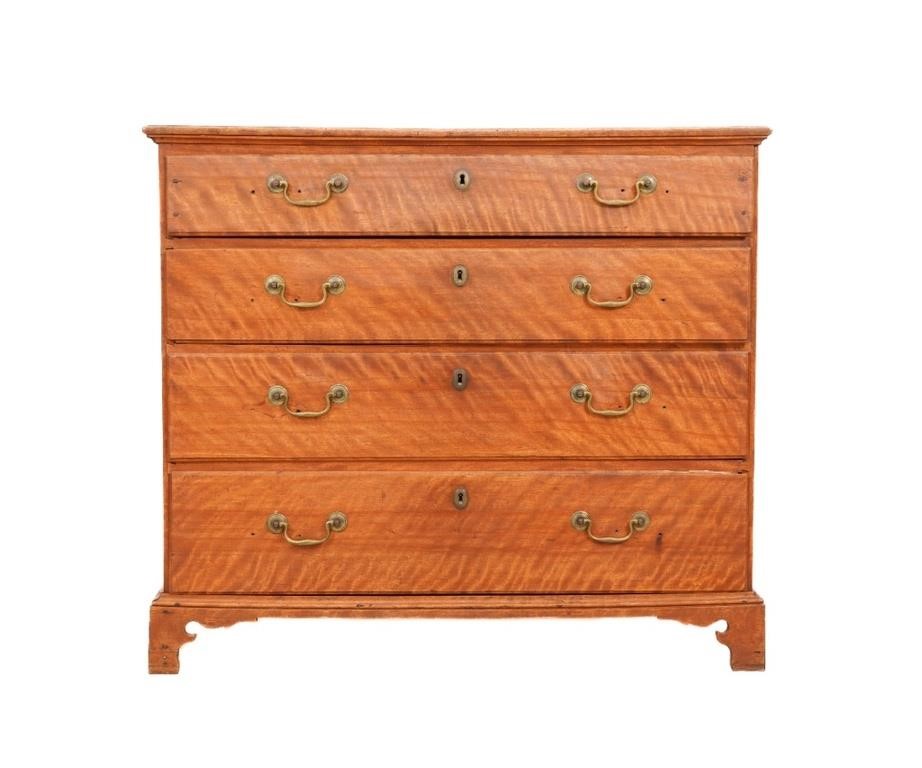 New England curly birch wood chest 2eb93e