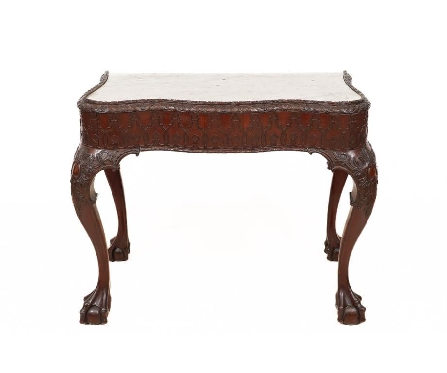 English Chippendale mahogany marble 2eb95d