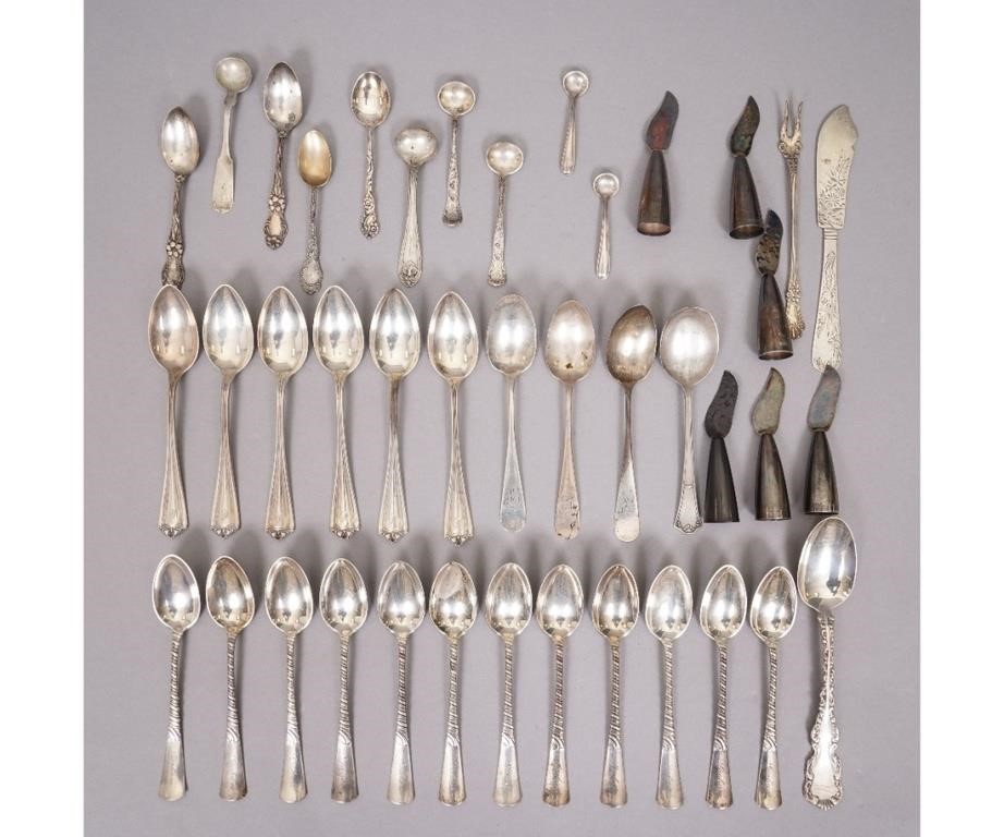 Sterling silver tableware, various
