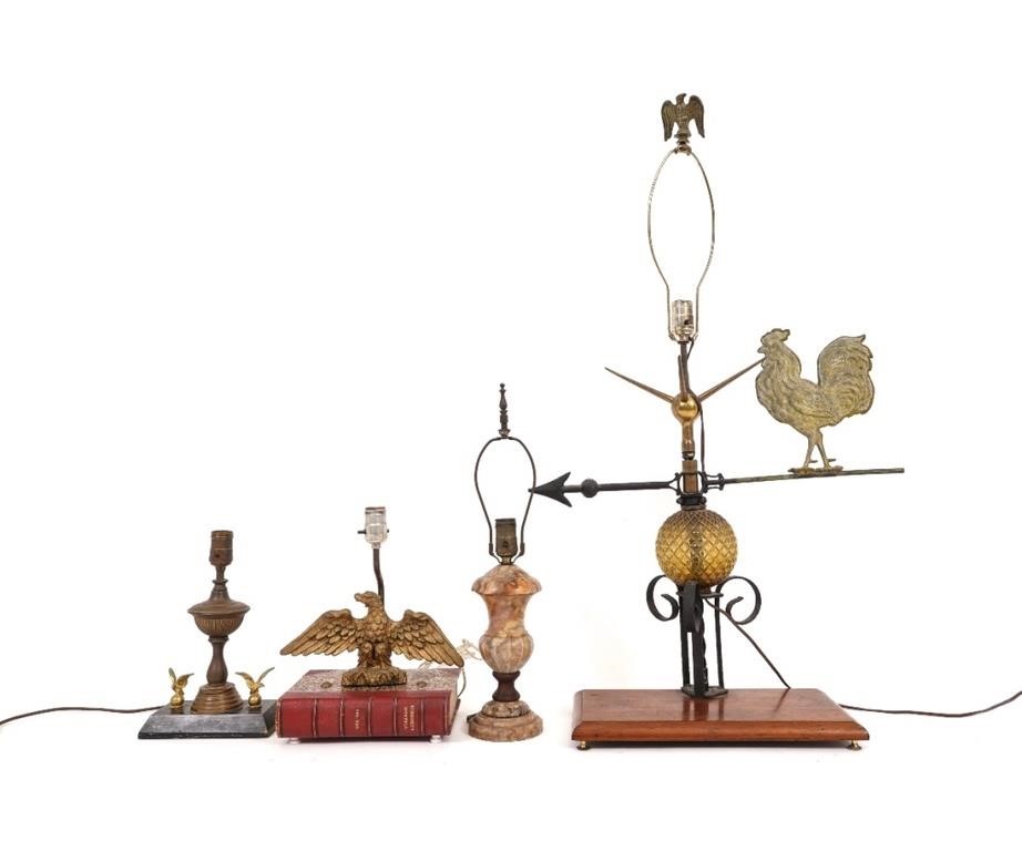 Four lamps to include a weathervane