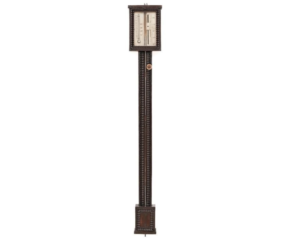 English mahogany stick barometer, 19th