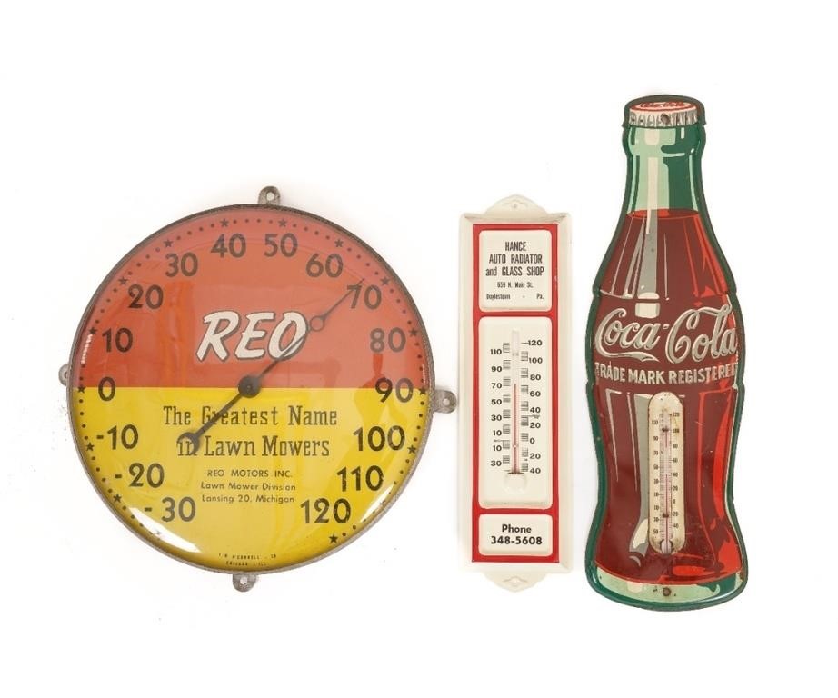 Metal advertising thermometers