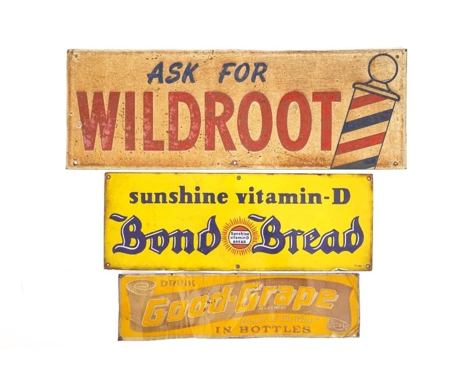 "Ask for WILDROOT" metal advertising