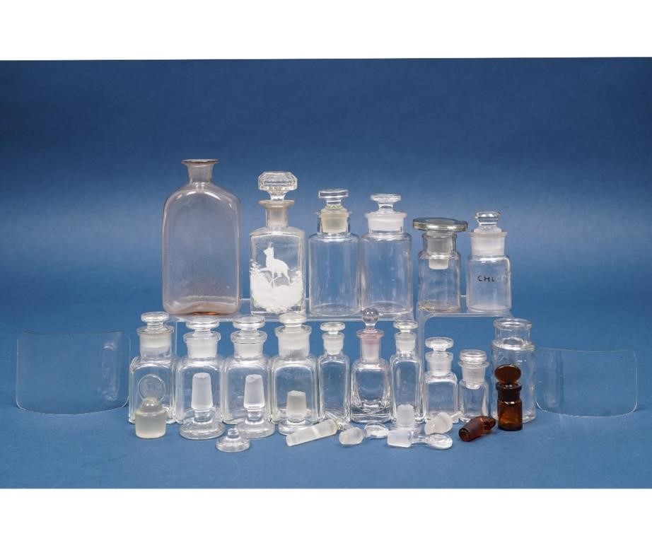 Fifteen small glass apothecary 2eb9bb