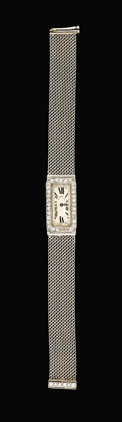 Lady s platinum wristwatch J E  4ac2d