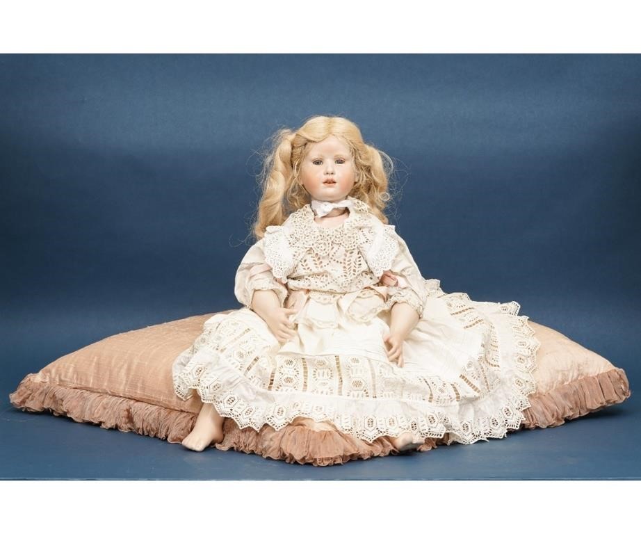 Wax over porcelain doll marked 2eb9c8