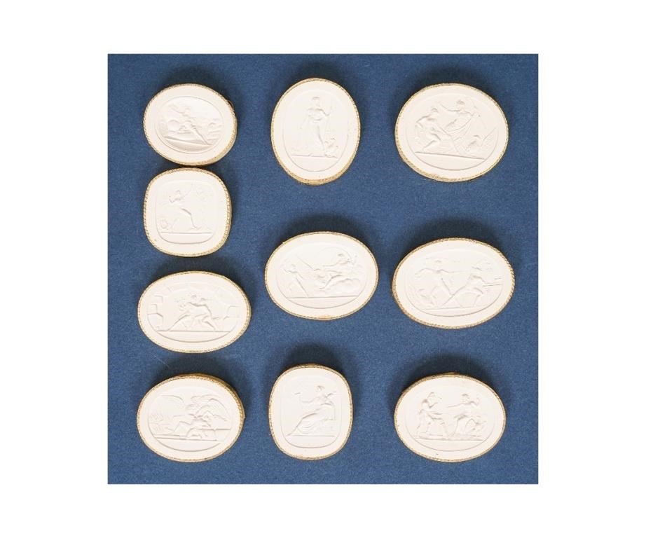 Set of 10 Grand Tour plaster Cameo 2eb9fc