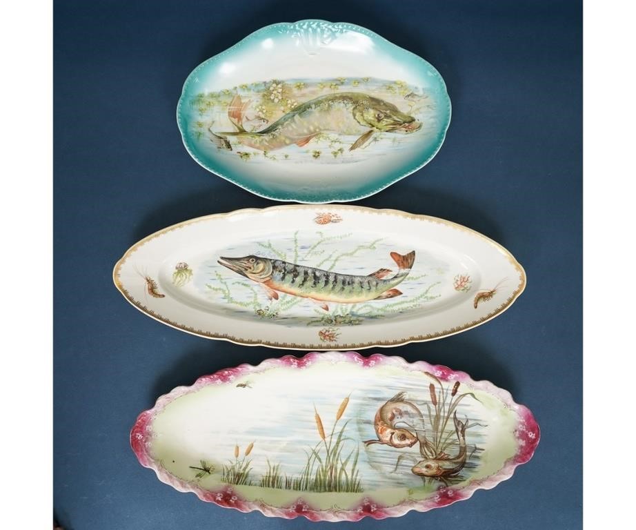 French hand-painted fish platter;