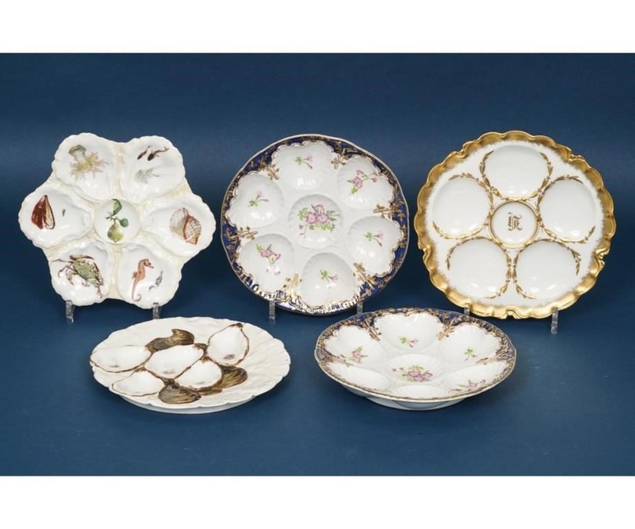Five Limoges oyster plates one 2eba0b