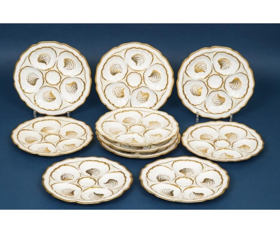 Set of ten porcelain oyster plates 2eba19