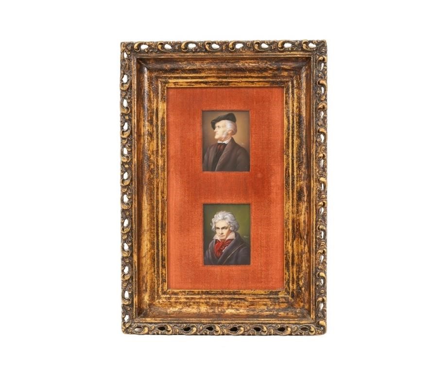 Pair of miniature oil portraits