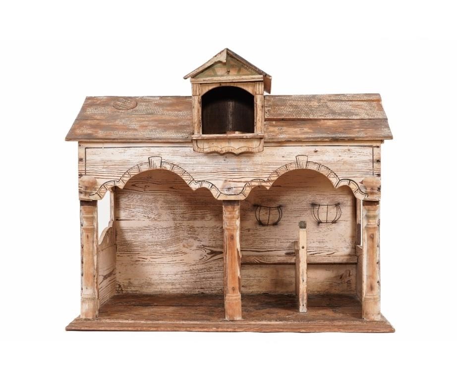Large wooden stable (dollhouse size),