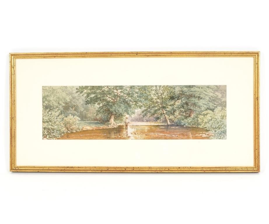 Framed and matted watercolor of