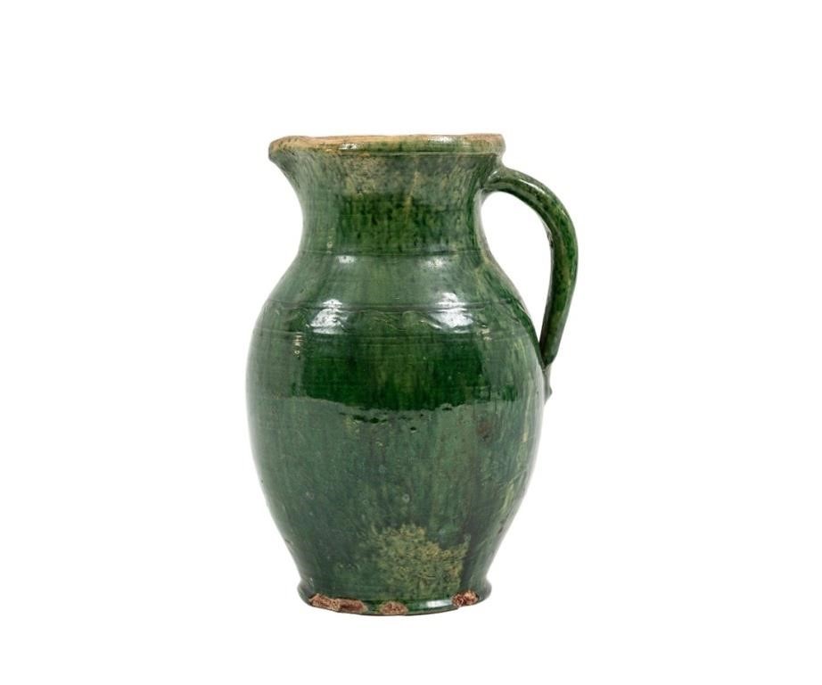 French green glazed pottery pitcher  2ebacc