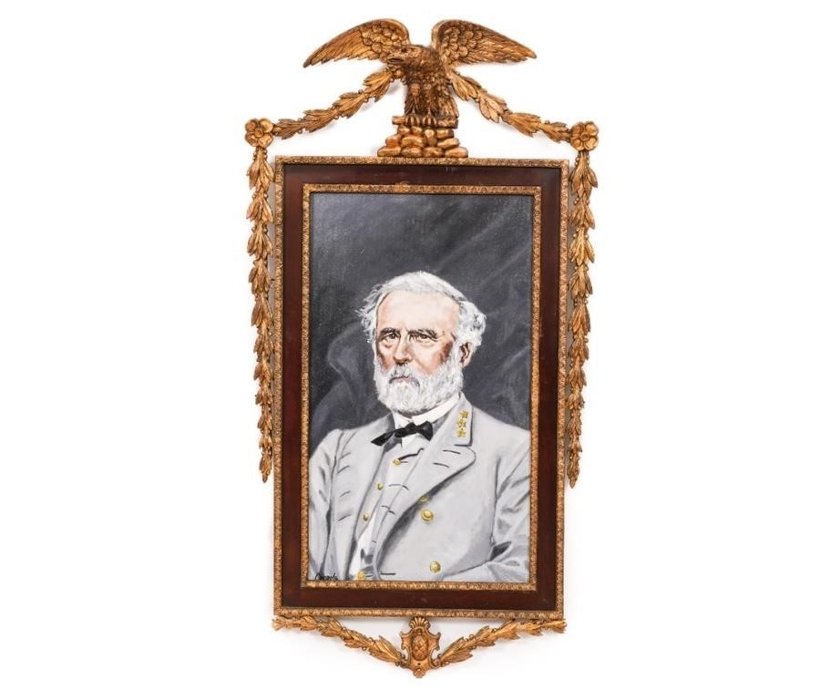 Oil on board portrait of Robert E. Lee