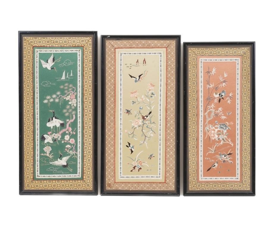 Three Chinese silkwork embroideries  2ebb15