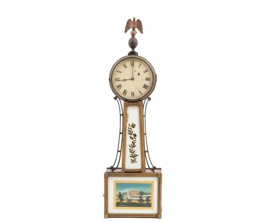 Early mahogany banjo clock, 19th