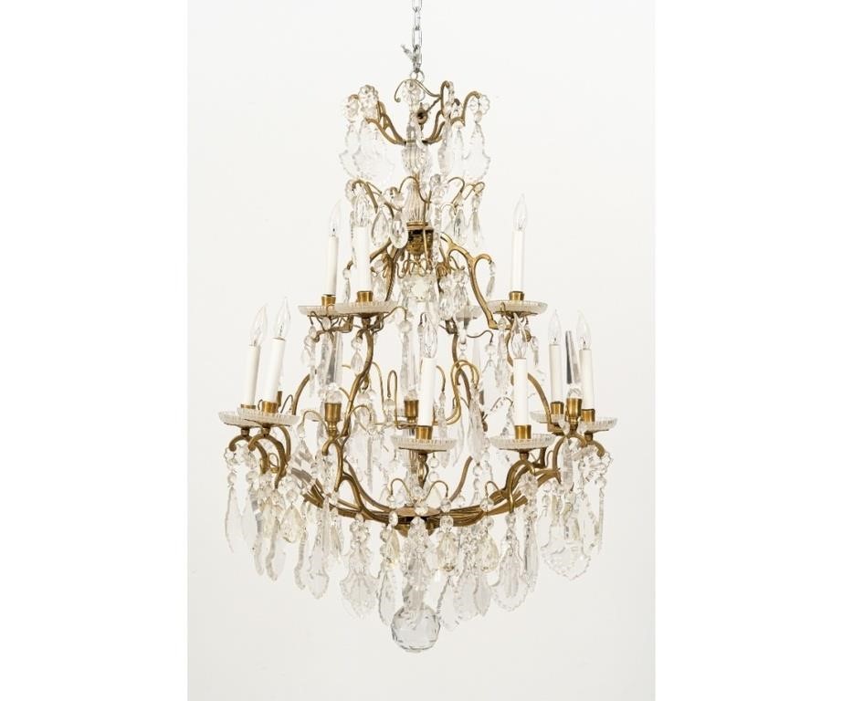 Classical crystal and brass chandelier
