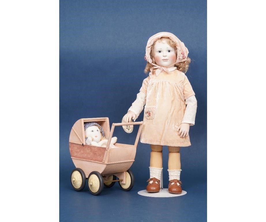 "Ellie with Pram" artist doll by