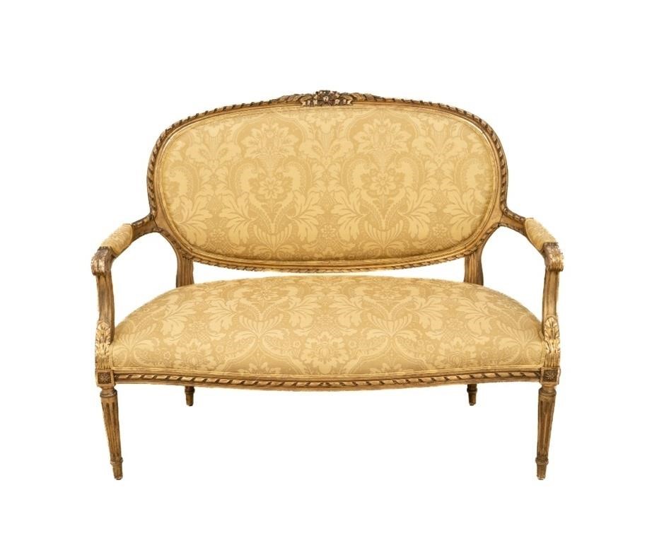 French open arm love seat, 19th