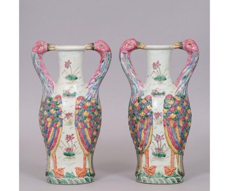 Pair of colorful Chinese porcelain