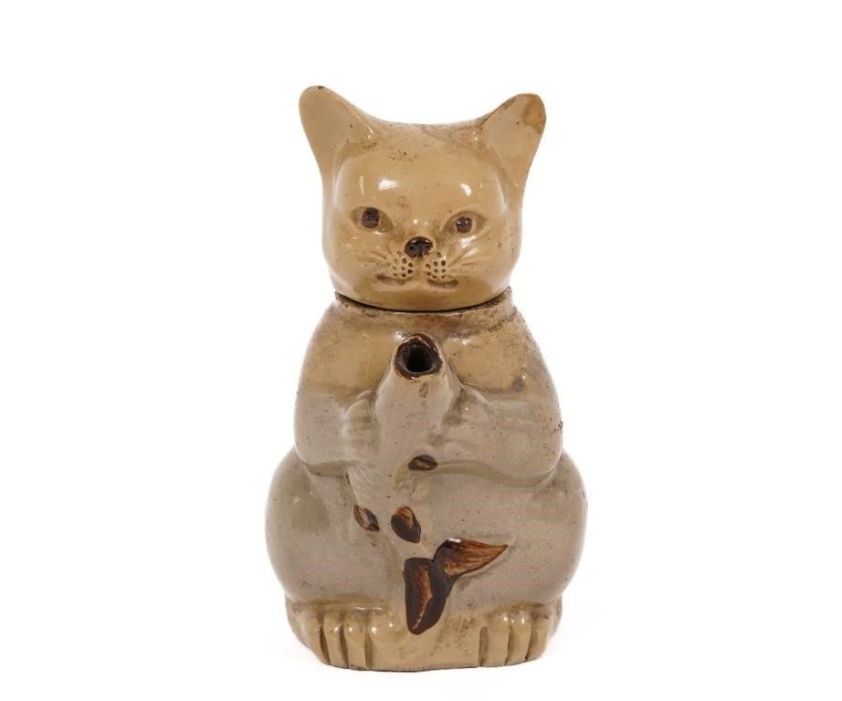 Chinese figural cat teapot, 19th c.,