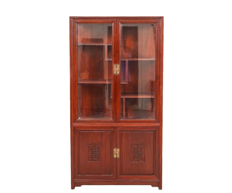 Chinese mahogany cabinet with brass