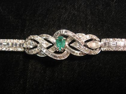 Platinum emerald and diamond bracelet 4ac62