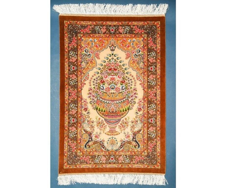 Turkish directional silk mat, 20th