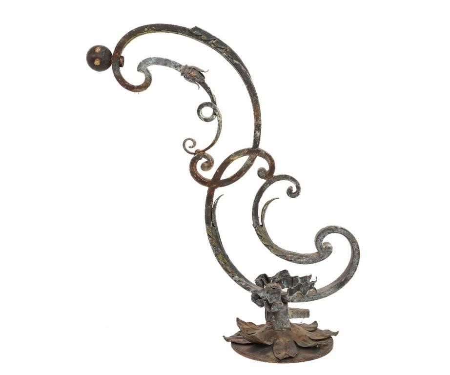 Large hanging bronze lantern holder,