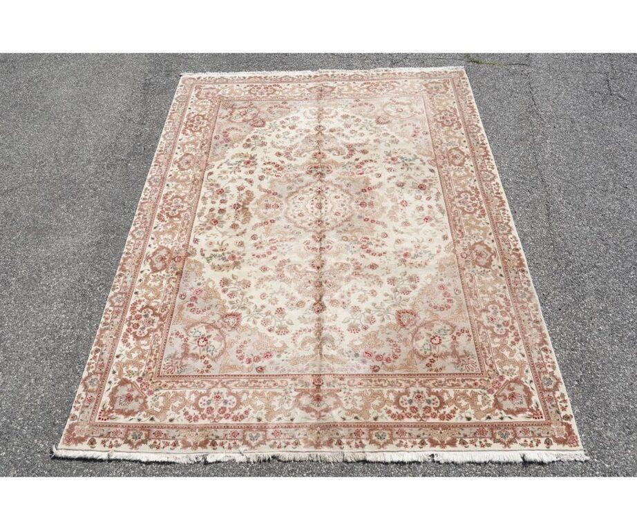 Room size Kerman carpet with ivory