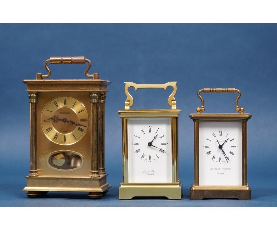 Benchmark brass carriage clock;
