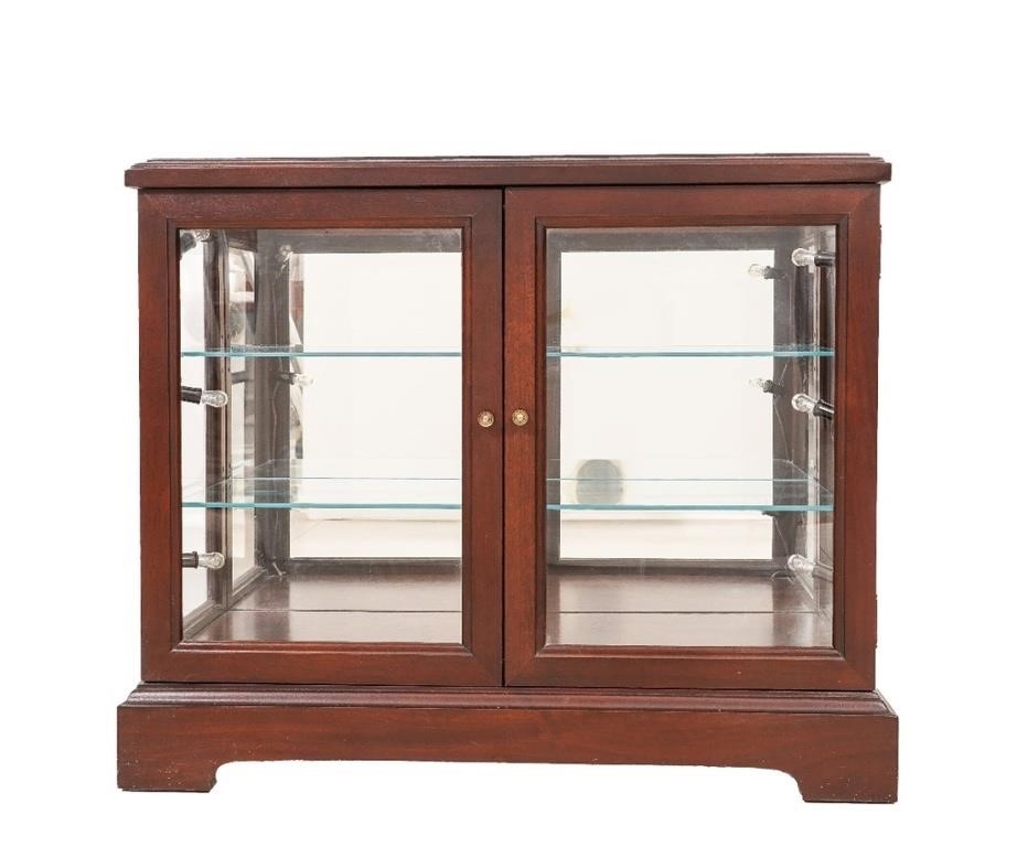 Mahogany and glass display case