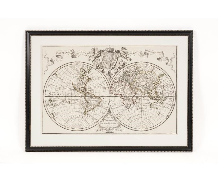 Framed and matted World Map by