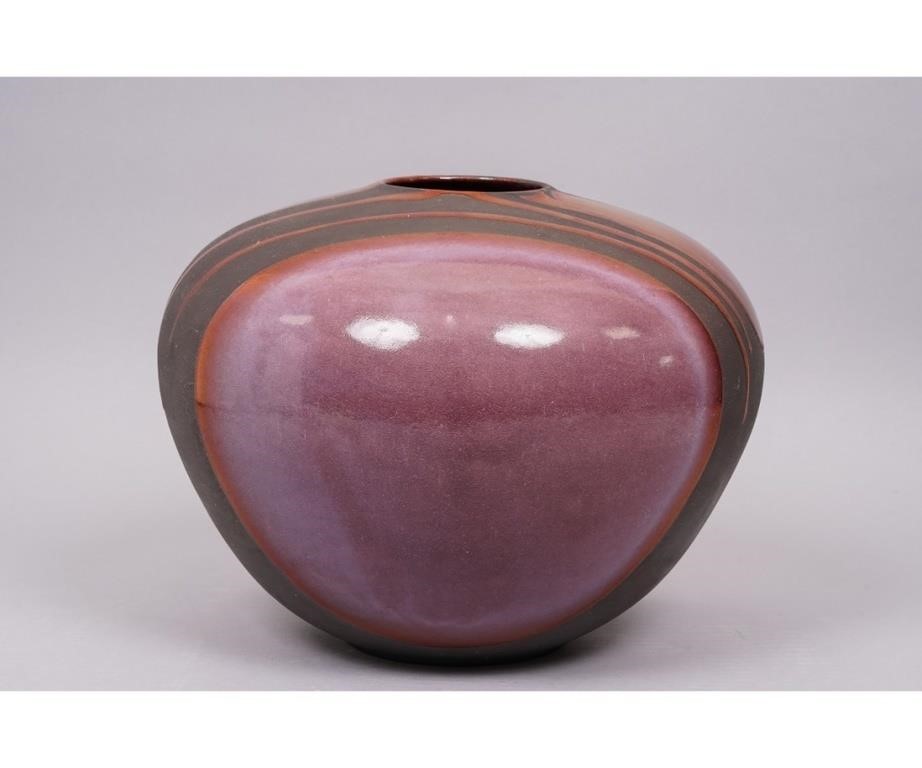 Tony Evans large Raku pottery vessel,