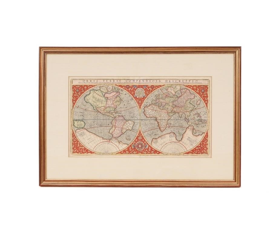 Framed and matted World Map, Gerhard