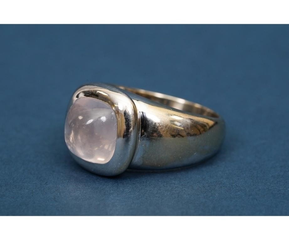 14k white gold moonstone ring Size  2ebc75