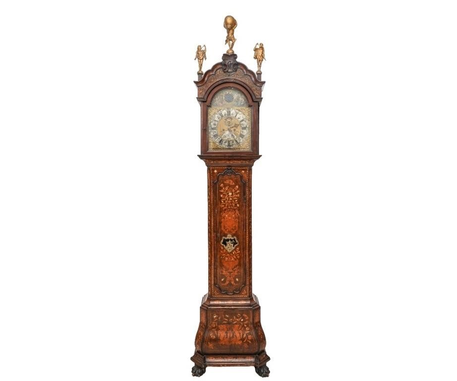 Fine Dutch tall case clock signed