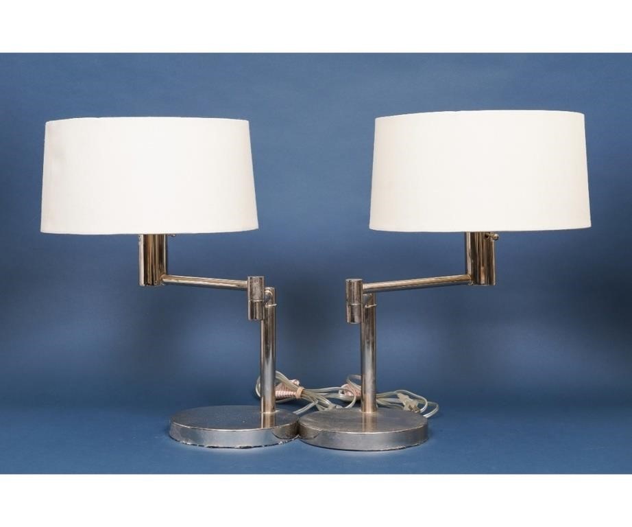 Pair of Ralph Lauren chrome table 2ebc91