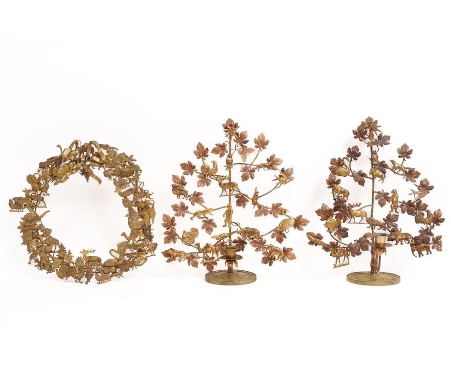 Dresden brass holiday wreath with