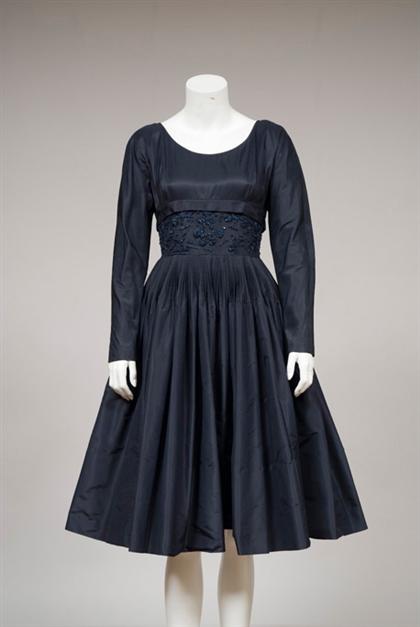 Three silk party dresses 1950s 4ac84