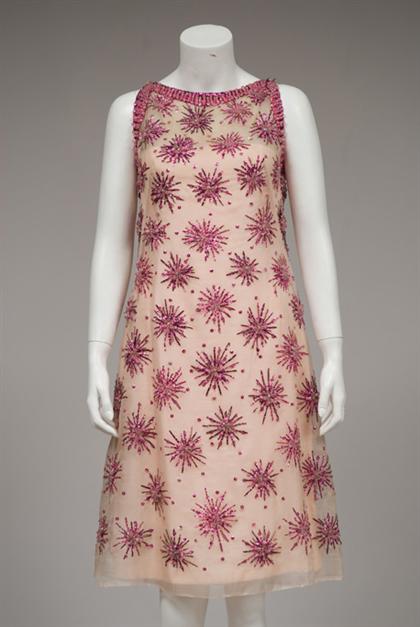 Beaded pink charmeuse Malcolm Starr