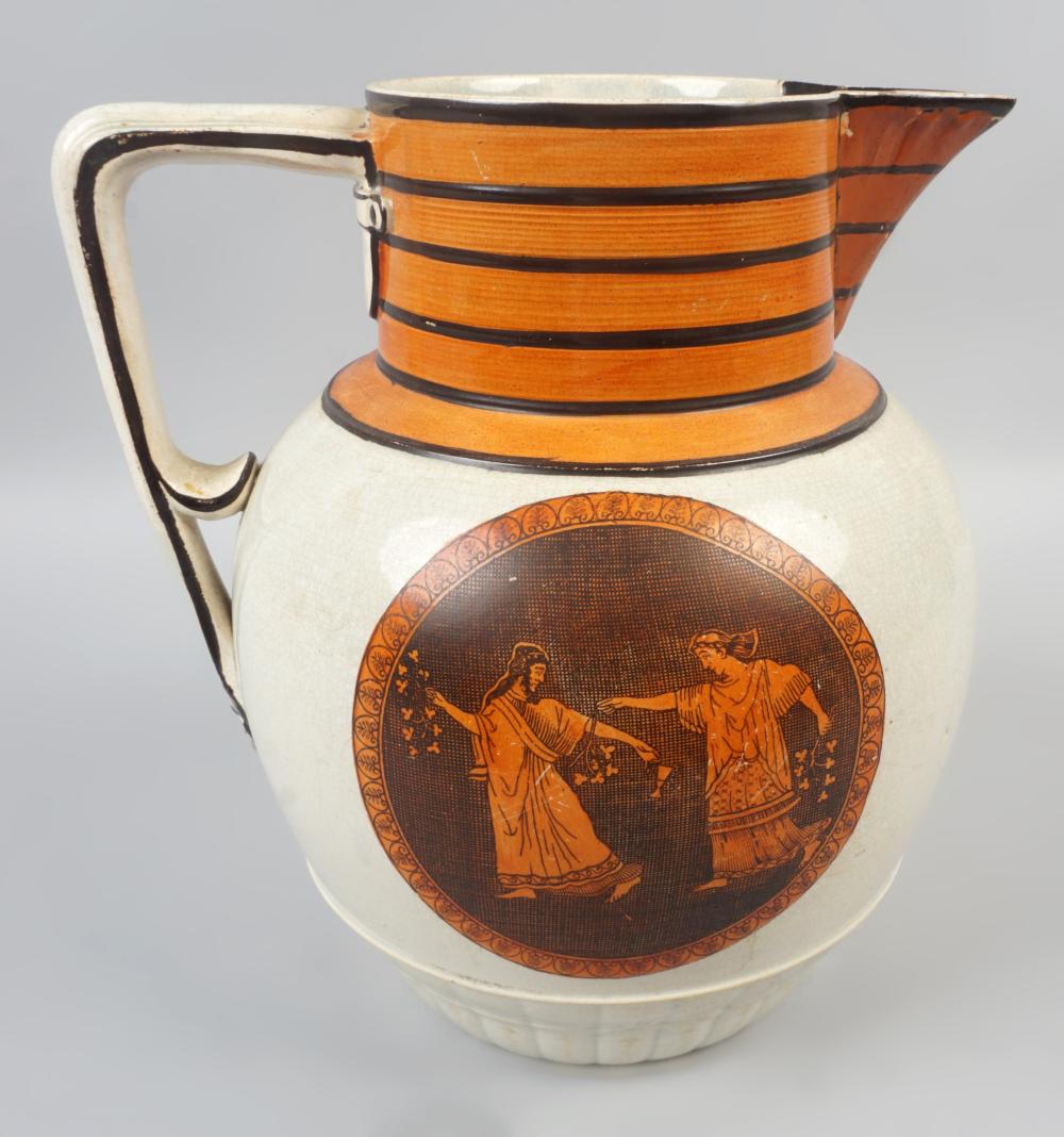 NEALE GREEK REVIVAL PEARLWARE JUG, CIRCA